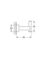 Grohe Essentials Cube fürdőköpeny akasztó, rozsdamentes acél hatású 40511DC1