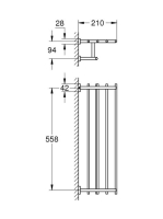 Grohe Essentials Cube fali fürdőlepedő tartó, szálcsiszolt grafit 40512AL1