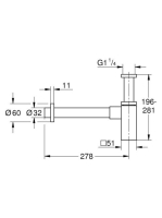Grohe mosdószifon, króm 40564000