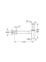 Grohe mosdószifon, grafit 40564A00