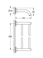 Grohe Essentials Authentic fali dupla törölközőtartó, króm 40654001