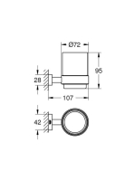 Grohe Essentials Cube kristálypohár tartókonzollal, króm 40755001