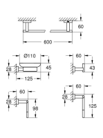 Grohe Essentials Cube 5 az 1-ben fürdőszobai kiegészítő szett, króm 40758001