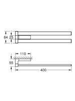 Grohe Selection Cube forgatható dupla törölközőtartó 400 mm, króm 40768000