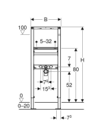 Geberit Duofix keskeny mosdó szerelőelem 112 cm, álló csaptelephez 111.266.00.1