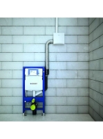 Geberit Sigma fali WC szerelőelem (111.367.00.5), 112 cm, Sigma 12 cm-es falsík alatti öblítőtartállyal, csatlakozócsonkkal szagelszíváshoz 111367005