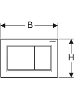 Geberit Omega30 működtetőlap 2 mennyiséges öblítéshez, easy-to-clean, matt fehér/fehér 115.080.01.1