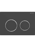 Geberit Omega20 működtetőlap 2 mennyiséges öblítéshez, easy-to-clean, matt fekete/króm 115.085.14.1