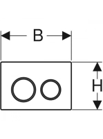Geberit Omega20 nyomólap két öblítéshez EasytoClean bevonat, Design csíkok, matt króm 115.085.JQ.1