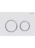Geberit Omega20 működtetőlap 2 mennyiséges öblítéshez, easy-to-clean, matt fehér/króm 115.085.JT.1