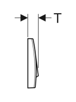 Geberit 200F működtetőlap öblítőtartályhoz, öblítés-stop működtetésű, matt króm 115.222.46.1