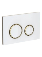 Geberit Sigma21 működtetőlap, 2 mennyiséges öblítéshez, fehér/sárgaréz 115.652.SI.1