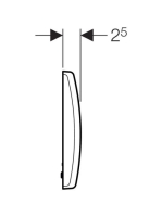 Geberit Basic vizeldevezérlés elektronikus működtetéssel, elemes működtetés, matt króm 115.818.46.5