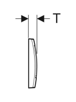 Geberit Twinline30 működtetőlap, 2 mennyiséges öblítéshez, EasyClean bevonat, matt króm 115.899.JQ.1