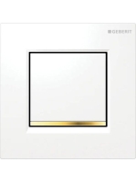Geberit vizeldevezérlés pneumatikus működtetéssel, 30 típusú működtetőlap, fehér/aranyozott 116.017.KK.1