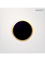 Geberit vizeldevezérlés elektronikus működtetéssel, hálózati üzem, 10 típusú takarólap, fehér/aranyozott 116.025.KK.1