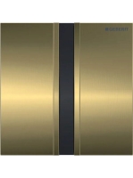 Geberit vizeldevezérlés elektronikus működtetéssel, hálózati üzem, 50 típusú takarólap, sárgaréz/szálcsiszolt 116.026.QF.1