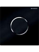 Geberit vizeldevezérlés elektronikus működtetéssel, elemes működtetés, 10 típusú takarólap, fekete/fényes króm 116.035.KM.1