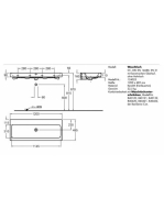 Geberit iCon mosdó, 120 cm csaplyuk nélkül, túlfolyó látható 124025000