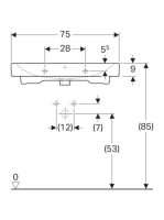 Geberit iCon mosdó, 75 cm, csaplyuk középen, túlfolyóval 124075000