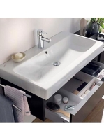 Geberit iCon mosdó, 75 cm, csaplyuk középen, túlfolyóval 124075000