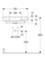 Geberit iCon pultra ültethető mosdó, 60x48.5 cm 124560000