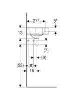 Geberit iCon sarok kézmosó, 46x33 cm 124730000