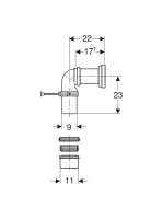 Geberit csatlakozókészlet álló WC-hez, fekete 131.082.16.1