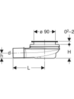 Geberit zuhanytálca lefolyó, 58mm szifonmagasság 150.581.00.1