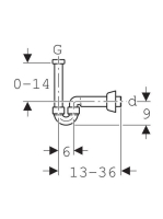 Geberit csőszifon mosdóhoz és bidéhez, hátsó kifolyású 151113111 (151.113.11.1)