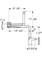 Geberit Clou helytakarékos mosdószifon, emelőrudas, Geberit One mosdóhoz, fehér 152.051.01.1