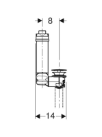 Geberit Clou helytakarékos mosdószifon, emelőrudas, Geberit One mosdóhoz, fehér 152.051.01.1