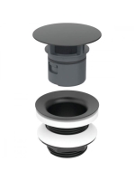 Geberit kifolyószelep szabad kifolyással, túlfolyó nélküli mosdóhoz, matt fekete 152.080.14.1