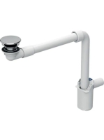 Geberit helytakarékos kivitelű mosdószifon, szabad kifolyással és szelepfedéllel, fényes króm 152.084.21.1