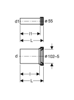 Geberit hosszabbított fali WC csatlakozógarnitúra 152441461 (152.441.46.1)