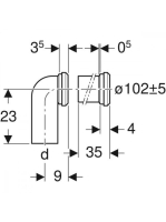 Geberit 90 fokos csatlakozókönyök készlet hosszabbítóval 152.647.00.1