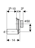 Geberit vizelde szifon, csatlakozás vízszintesen 152950111 (152.950.11.1)