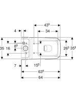 Geberit iCon Square álló monoblokk WC 35,5x63,5 cm, mélyöblítésű, vario kifolyású, fehér 200920000