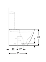 Geberit iCon Square álló monoblokk WC 35,5x63,5 cm, mélyöblítésű, vario kifolyású, fehér 200920000