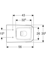 Geberit iCon Square mélyöblítésű álló WC csésze 35,5x56 cm, Rimfree, vario kifolyású, fehér 211910000