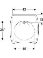Geberit Vitalis akadálymentes mosdó 55x55 cm, csaplyuk és túlfolyó nélkül 221555000