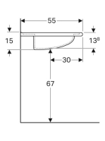 Geberit Vitalis akadálymentes mosdó 55x55 cm, csaplyuk és túlfolyó nélkül 221555000