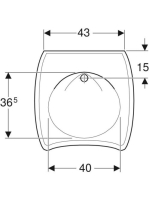 Geberit Vitalis akadálymentes mosdó 55x55 cm, csaplyuk nélkül, túlfolyóval 221556000