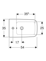 Geberit iCon Square fali bidé, zárt forma, 54 cm, 231910000