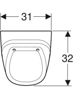 Geberit Corso fedeles kivitelű vizelde, hátsó bekötésű, hátsó kifolyású 239200000