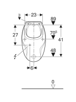 Geberit Corso fedeles kivitelű vizelde, hátsó bekötésű, hátsó kifolyású 239200000