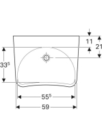 Geberit Paracelsus akadálymentes mosdó 64x49 cm, csaplyuk és túlfolyó nélkül 251060000
