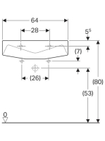 Geberit Paracelsus akadálymentes mosdó 64x49 cm, csaplyuk és túlfolyó nélkül 251060000
