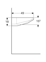 Geberit Paracelsus akadálymentes mosdó 64x49 cm, csaplyuk és túlfolyó nélkül 251060000