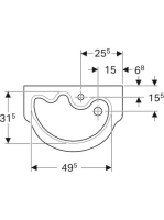 Geberit Bambini gyermekmosdó 60x40 cm, túlfolyó nélkül 326060000